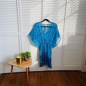 Blue Cheetah/Leopard Print Beach Cover Up